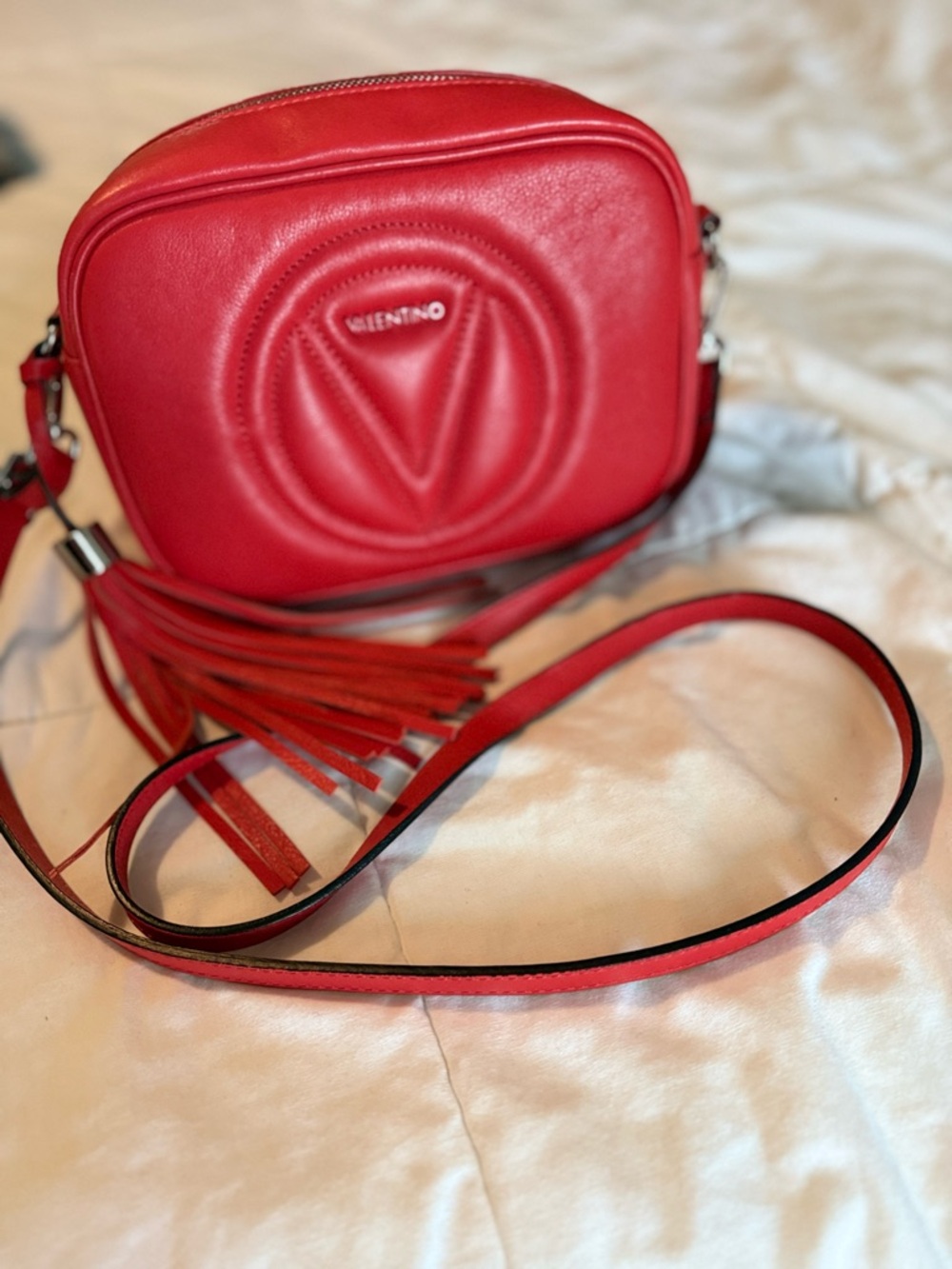 Valentino Red Leather  crossbody with tassel - Picture 3 of 5